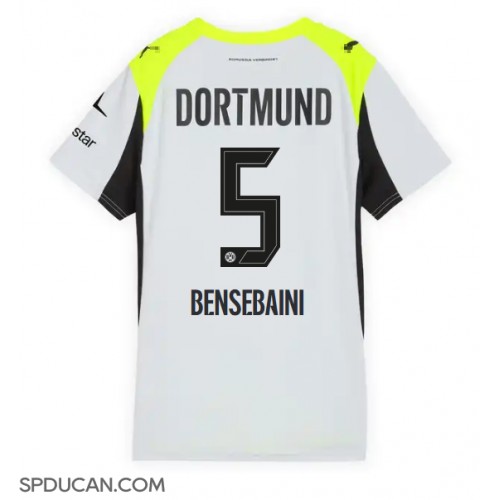 Zenski Nogometni Dres Borussia Dortmund Ramy Bensebaini #5 Gostujuci 2025-26 Kratak Rukav